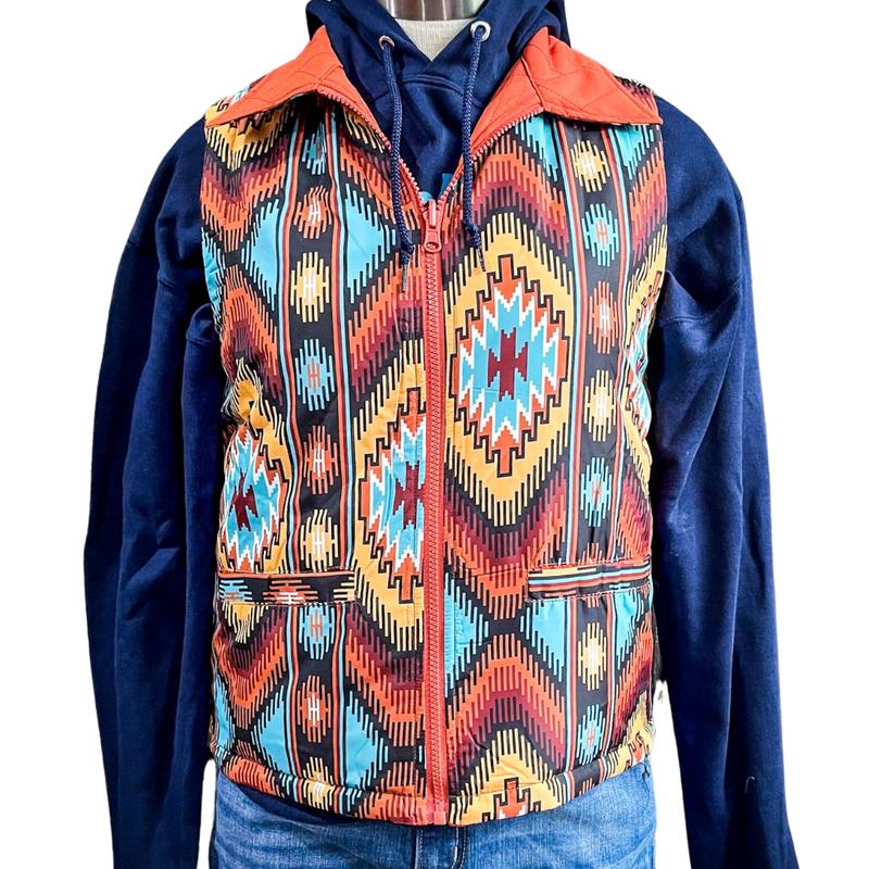 Jericho Reversible Aztec Print Quilted Vest Casual Womenswear