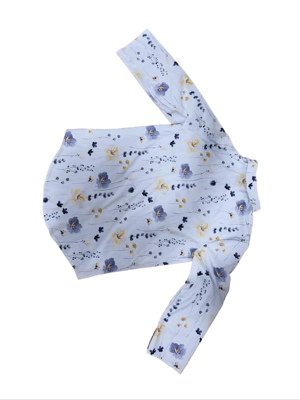  Floral Print Button Front Blouse, Casual Long Sleeve Collared Button Up Shirt for Summer, Fall Clothing Women, Going Out Tops, Shirts for Women, Summer Outfits, Women's Plus Clothing Top for Daily Wear