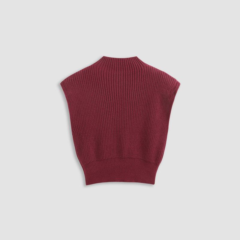 Cider [10 colors, size 0-26] Solid High Neck Knit Vest