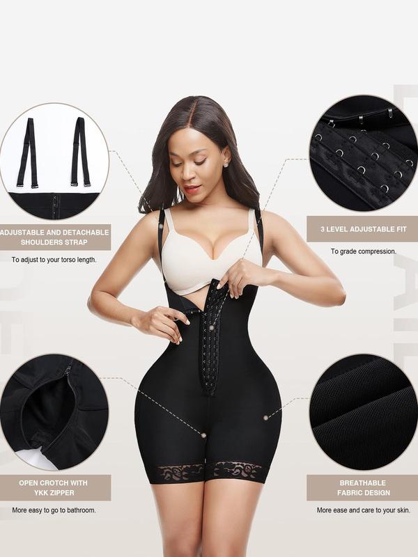 Women's Solid Color Contrast Lace Shapewear Panty, Tummy Control Butt Lifter, High Stretch Shaper for Daily Wear
