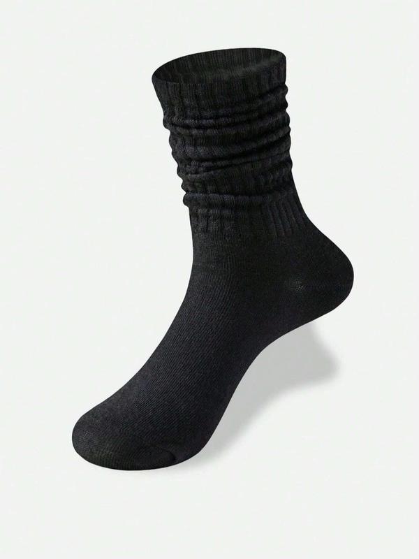 Women's Solid Crew Socks, Casual Soft Comfortable Breathable Mid-calf Socks for Daily Wear, Women's Socks for Fall & Winter