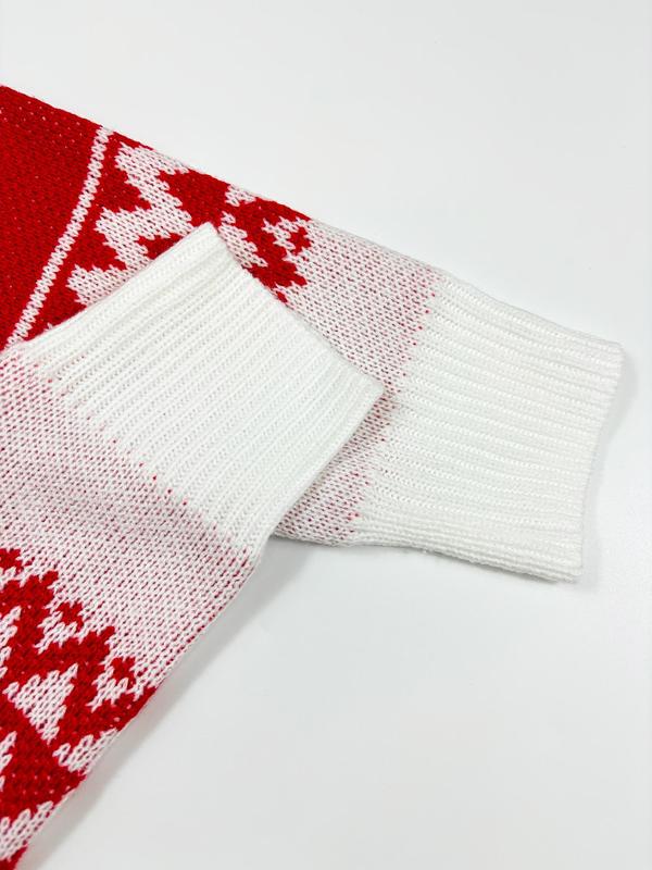 Women's Christmas Letter Print Drop Shoulder Sweater, Casual Long Sleeve Round Neck Jumper for Fall & Winter, Ladies' Knitwear for Daily Wear