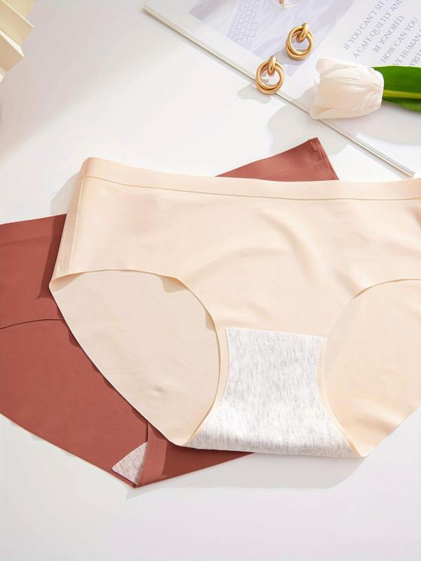 Women's Solid Color Seamless Panty, Soft Comfy Breathable Underwear,  Underwear for Women, 12 Counts Panties for Summer Daily Wear, Summer Wear 2024