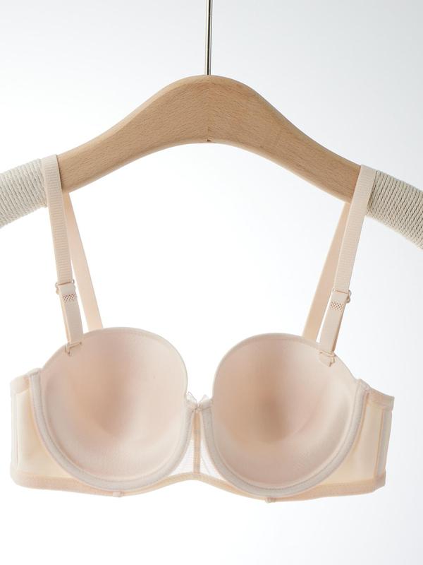 Women's Adjustable Strap Bra, Korean Wear, Solid Underwire Push up Bra, Soft Comfortable Bralette for All Seasons, Korean Streetwear