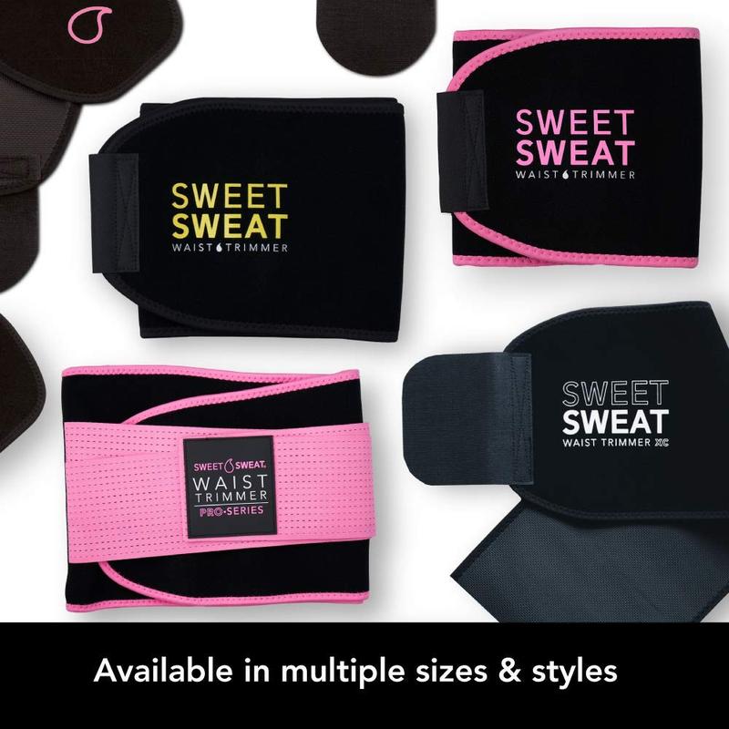 Sports Research Sweet Sweat 'Pro-Series' Ab Trainer with Adjustable Velcro Straps for a Tighter Fit (Pink, XS-S)