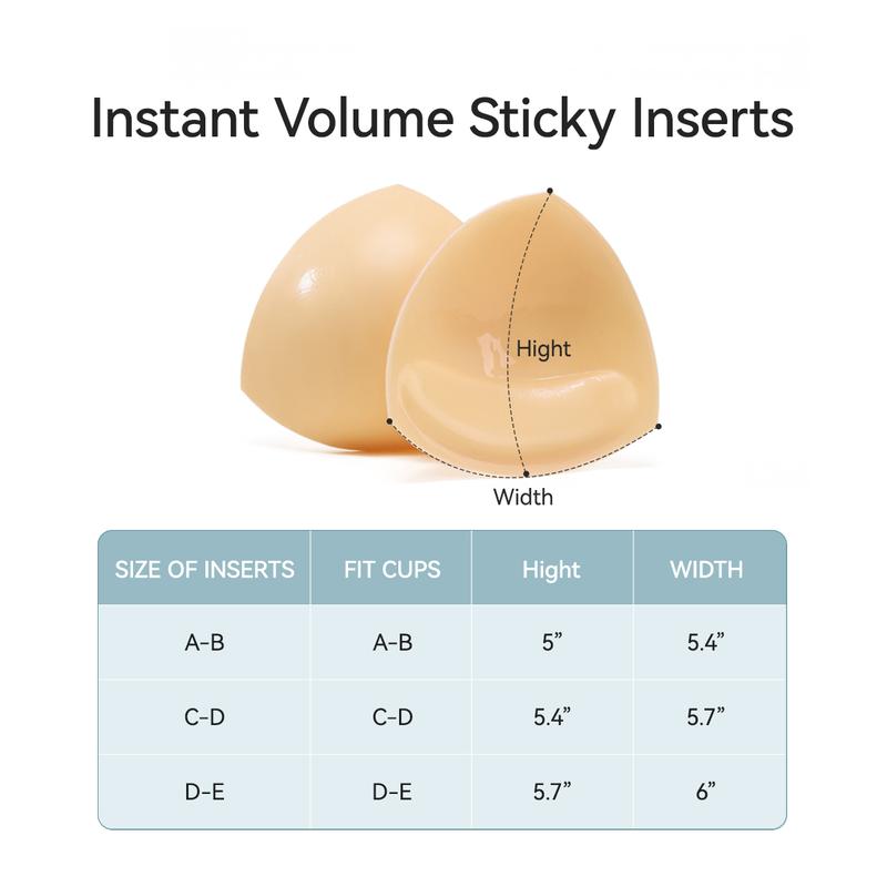 LUCKMEEY Instant Volume Sticky Inserts Double-Sided Adhesive Bra Cup Easily Customizable Material Randomly cut for Women's Outfit Enhancement Basic Minimalist Womenswear Accessories Lady Comfort Christmas