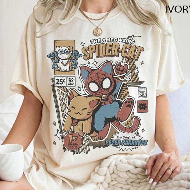 Spider Cat Shirt, The Ameowzing Spider Cat, The Spider-Verse Shirt, Comics Shirt, Spiderman Cat, Cat Lover Shirt Cotton