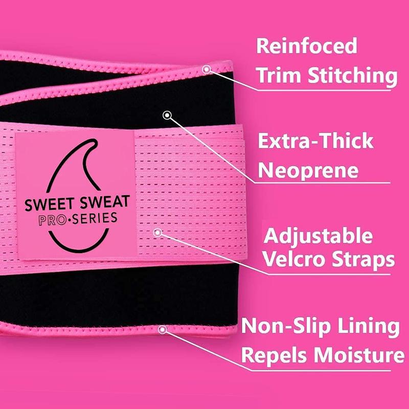 Sports Research Sweet Sweat 'Pro-Series' Ab Trainer with Adjustable Velcro Straps for a Tighter Fit (Pink, XS-S)