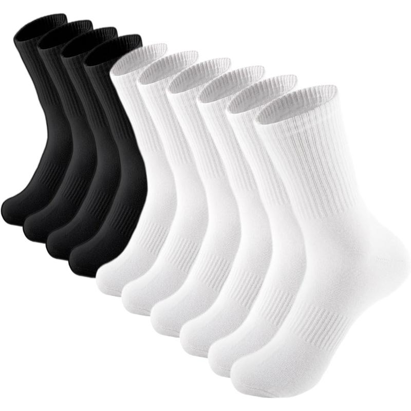 Womens Crew Socks Thin Cotton Long Socks Arch Support Casual Workout High Socks 5 Pairs