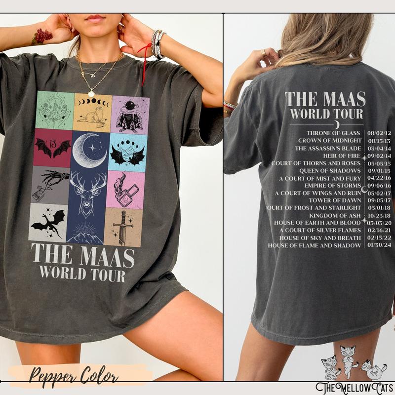 Sarah J. Maas Eras Tour Comfort Colors tee, Licensed SJM merch, Throne of Glass TOG shirt, ACOTAR merch, Crescent City Fan Apparel Top Womenswear