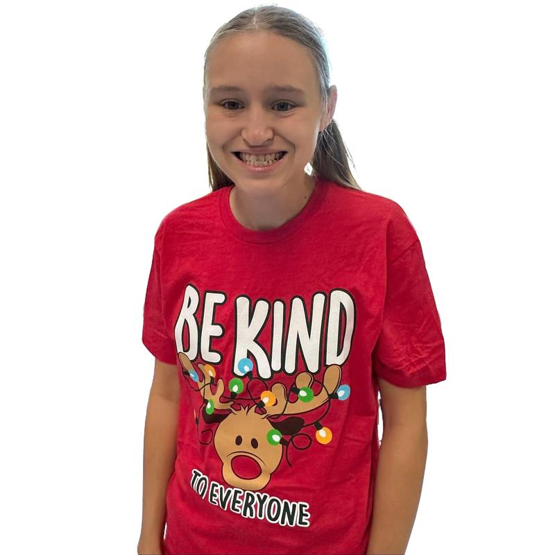 Adult Reindeer Be Kind to Everyone Short Sleeve Tee
