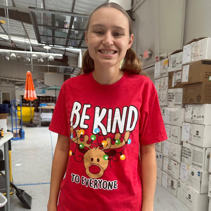 Adult Reindeer Be Kind to Everyone Short Sleeve Tee