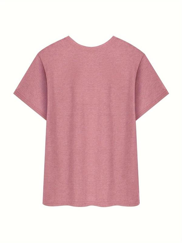 Women's Eagle Print Round Neck Vintage Graphic Tees, Summer Tees, Vintage Trendy Casual Floral & Letter Graphic Short Sleeve T-shirt for Daily Wear, T Shirts for Women, Ladies All Season Outfit