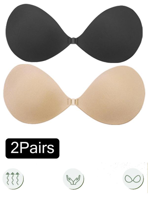 Women's Solid Buckle Front Silicone Bra, Casual Invisible Strapless Bra for Daily Wear, Suitable for Summer, Back To School Women's Lingerie Accessories, Fall Adhesive Bra Birthday Wear