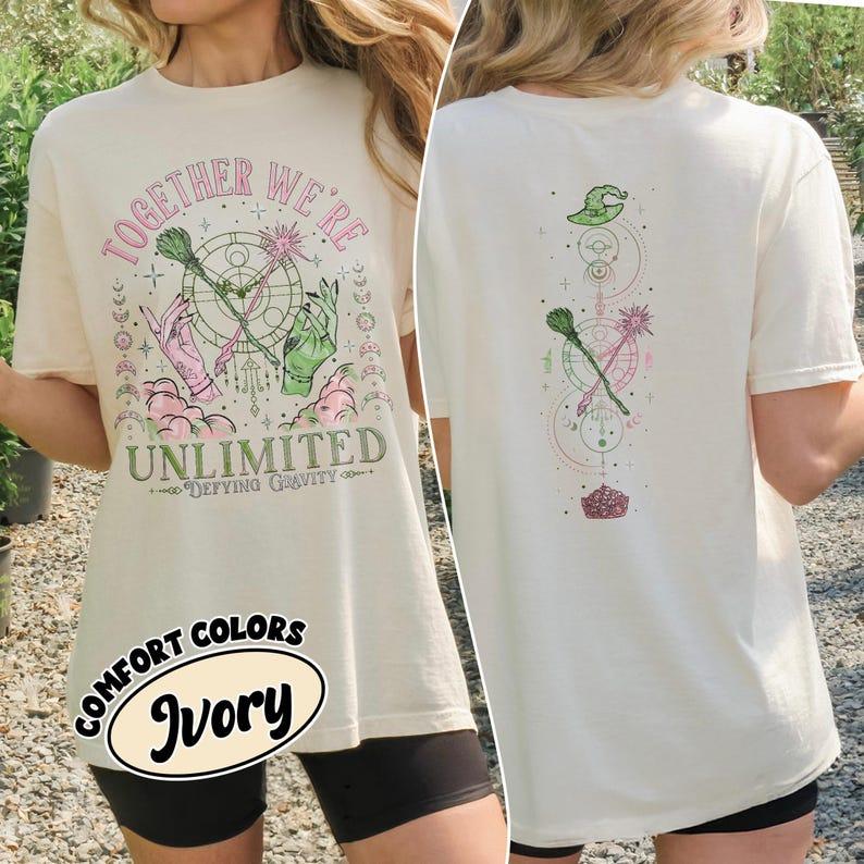 Wicked Together We’re Unlimited Shirt, Defy Gravity Broomstick Magic Wand Tee, Wicked The Musical, Wizard Movie Fan Tee