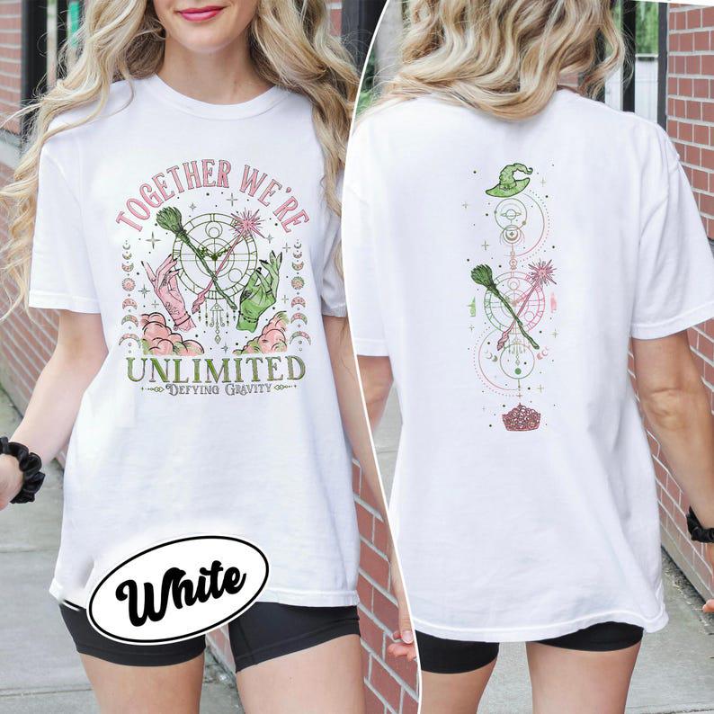 Wicked Together We’re Unlimited Shirt, Defy Gravity Broomstick Magic Wand Tee, Wicked The Musical, Wizard Movie Fan Tee