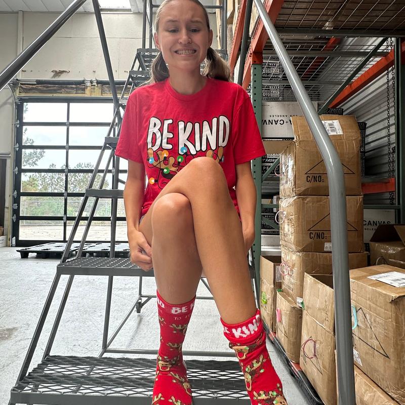 Adult Reindeer Be Kind to Everyone Short Sleeve Tee