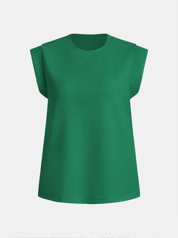 YOZY [4 colors, size 4-14] Basic Plain Round Neck Batwing Sleeve Tee, Casual Comfy T-shirt, 2024 Women's Summer Outfits for Daily Wear, [S-XXL]