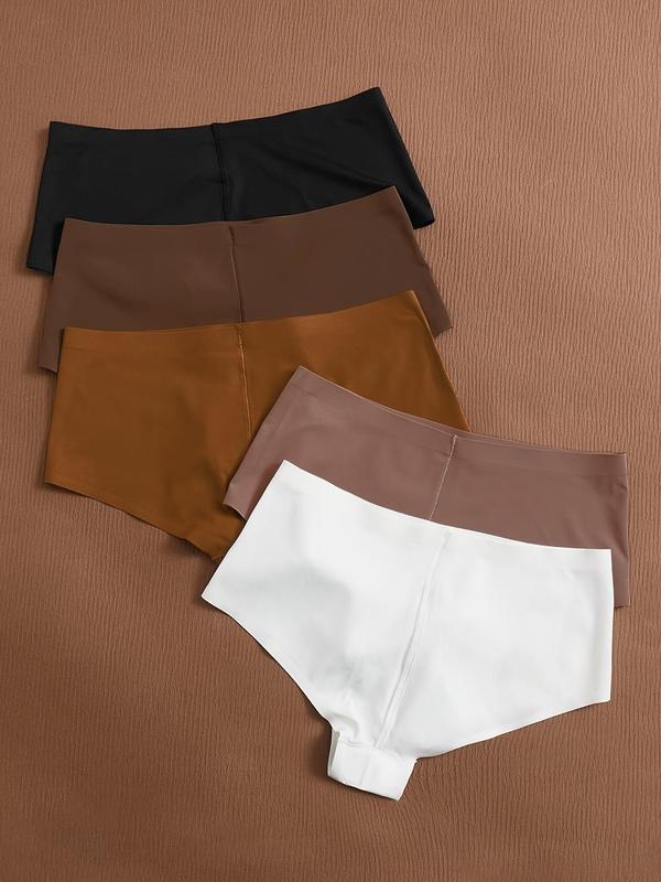 Women's Solid Color Panty, Breathable Comfy Knicker for Daily Wear, Women's Underwear for All Seasons