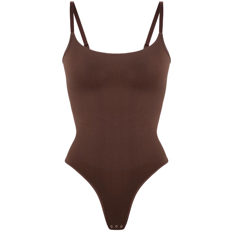 FeelinGirl Sleeveless Strap Bodycon Bodysuit Tops Thong  Shaper Women Comfort Fabric Slim Womenswear
