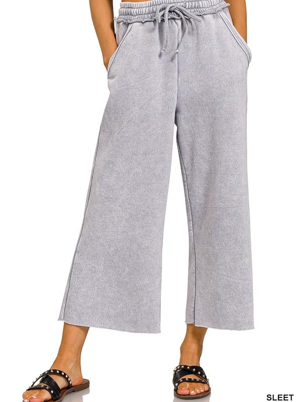 Acid Wash Fleece Palazzo Sweatpants w  Pockets!! (15 Options)