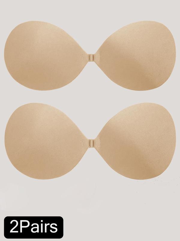 Women's Solid Buckle Front Silicone Bra, Casual Invisible Strapless Bra for Daily Wear, Suitable for Summer, Back To School Women's Lingerie Accessories, Fall Adhesive Bra Birthday Wear