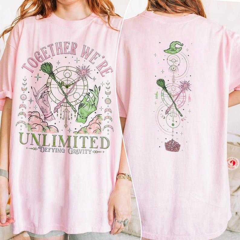 Wicked Together We’re Unlimited Shirt, Defy Gravity Broomstick Magic Wand Tee, Wicked The Musical, Wizard Movie Fan Tee