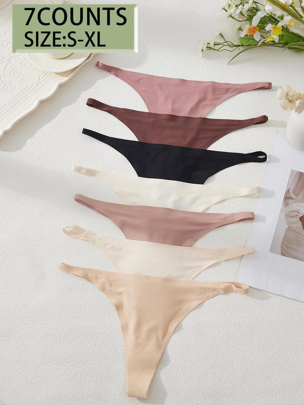 Women's Mixed Color Thong, 2024 New Style Soft Comfy Breathable Seamless Panty for Daily Wear, Women's Underwear for All Seasons for Women Girls