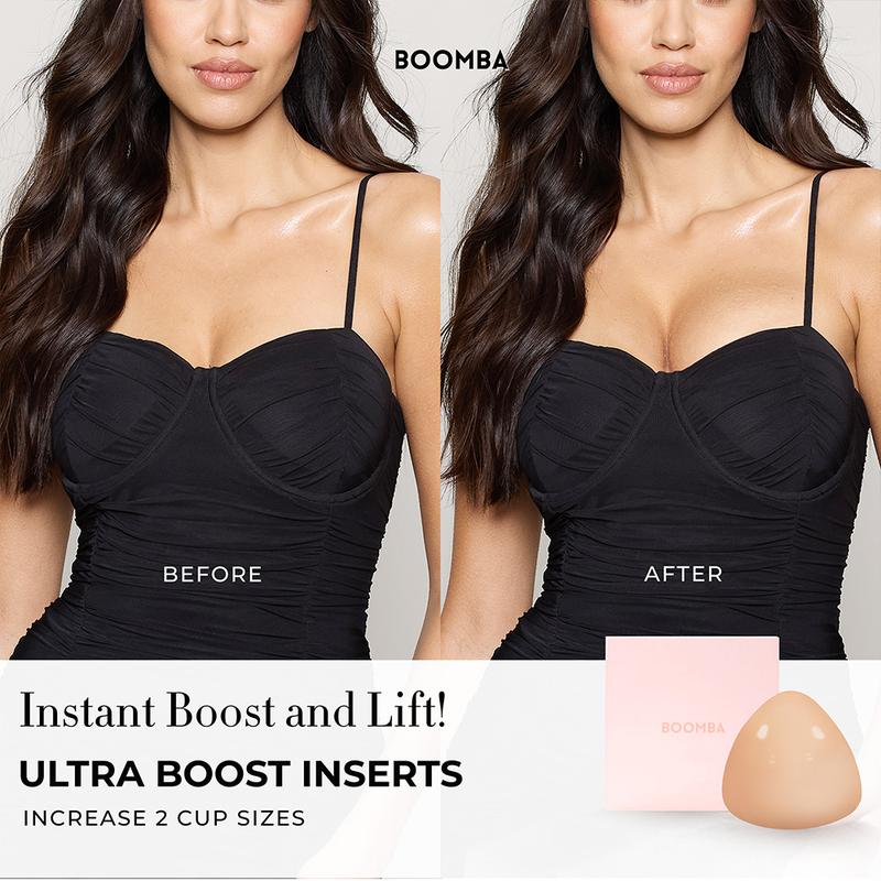 Ultra Boost Inserts | Patented Sticky Fashion Bra Inserts | Increase 2 Cups | Outfit enhancer | Perfect For Dresses, Bikinis, Tops | 40+ Uses Per Pair