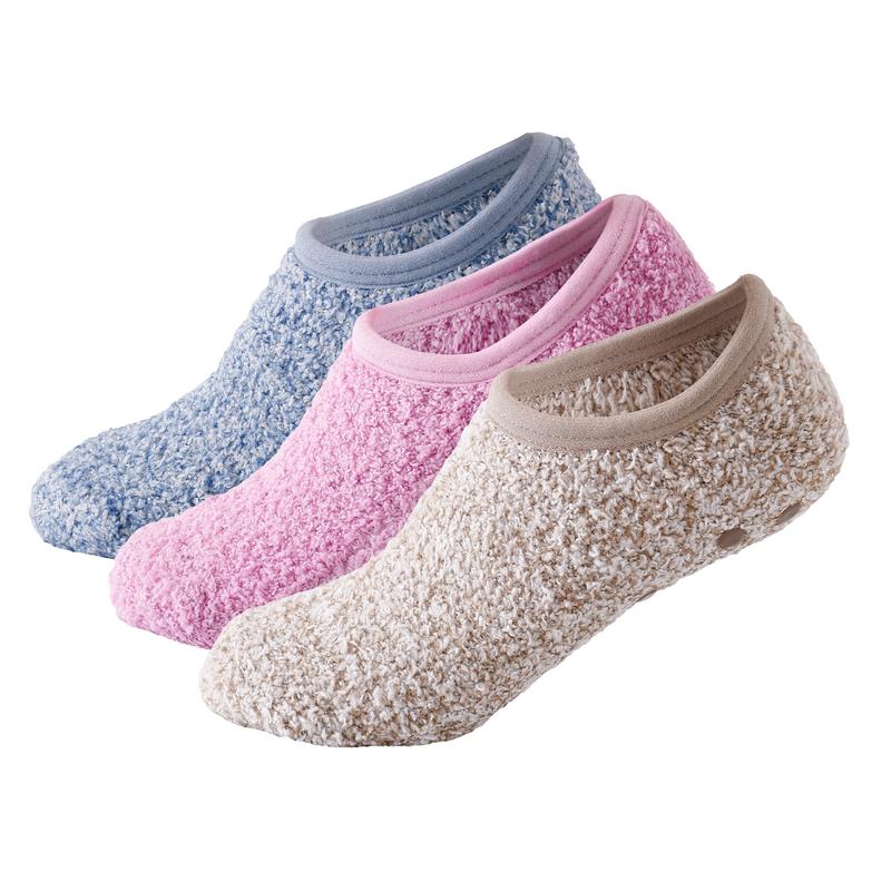 1 3 Pairs Fuzzy Slipper Socks, Comfy & Warm Non-slip Floor Socks, Women's Stockings & Hosiery