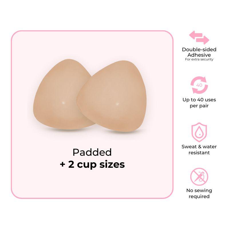 Ultra Boost Inserts | Patented Sticky Fashion Bra Inserts | Increase 2 Cups | Outfit enhancer | Perfect For Dresses, Bikinis, Tops | 40+ Uses Per Pair