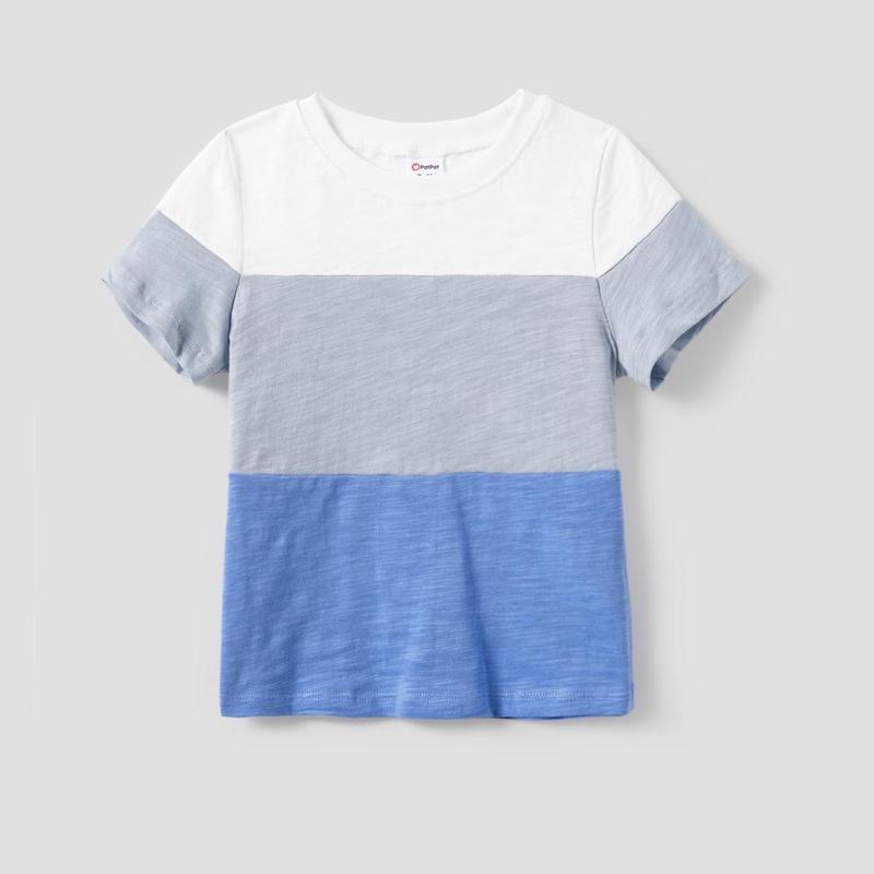 PatPat Family Matching Sets Color Block Tee and A-line Tank Dress with Drawstring, Pockets and Buttons