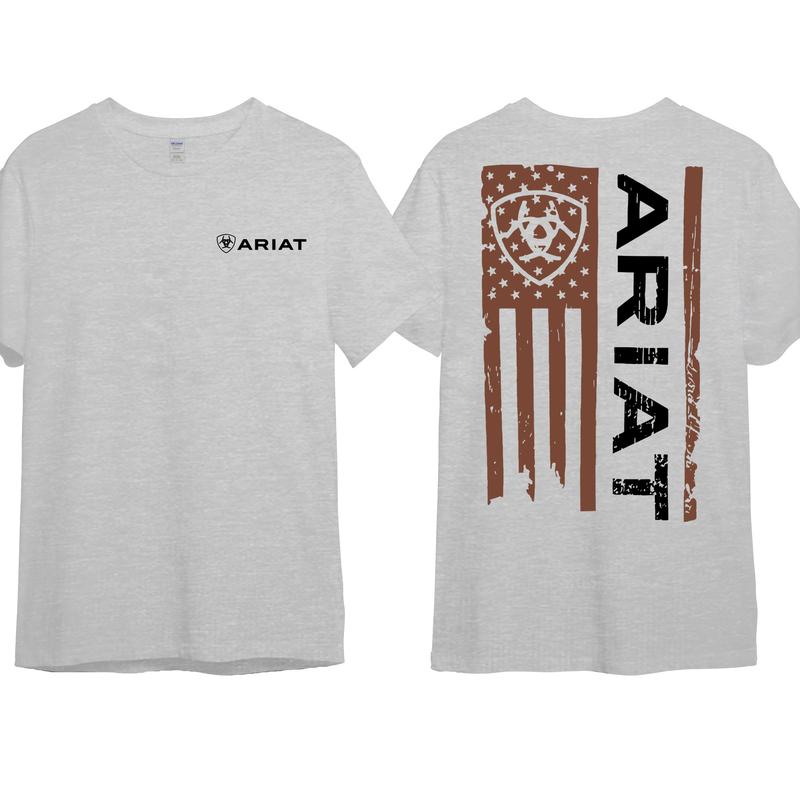 Western Ariat Merica Flag Shirt Mens Ariat Hoodie, Cotton Crewneck Unisex Pull Over Hoodie Sweatshirt T-Shirt for Men and Women