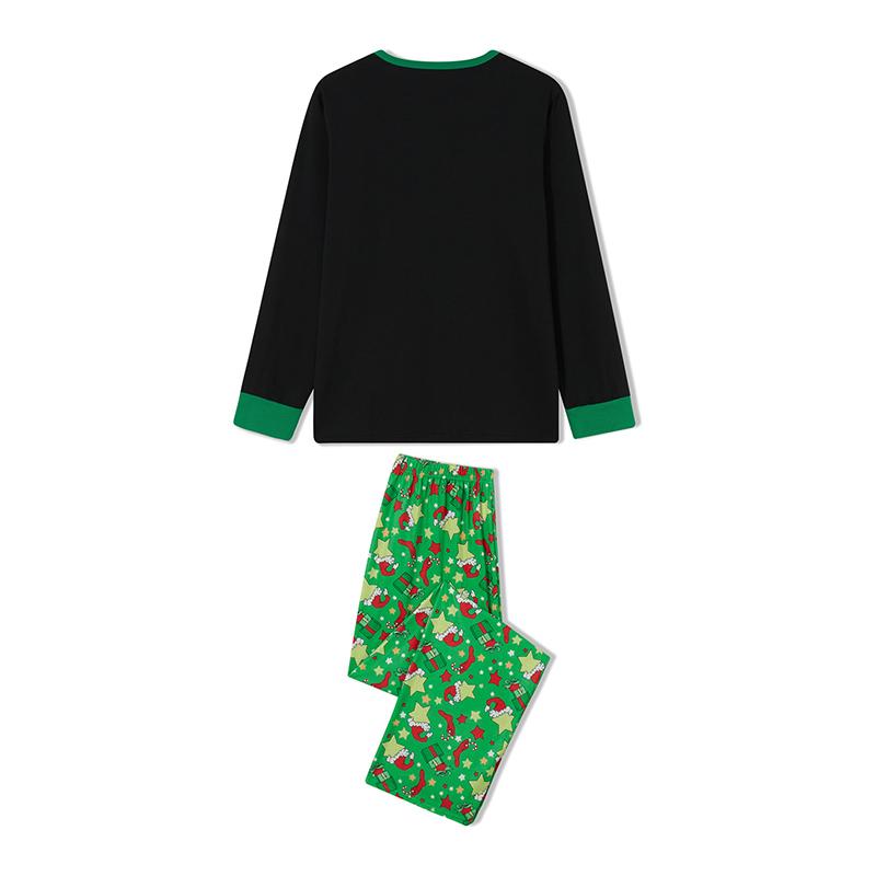 Christmas Pajamas for Family Long Sleeve Cartoon Print Tops + Trousers Set Winter Holiday Sleepwear