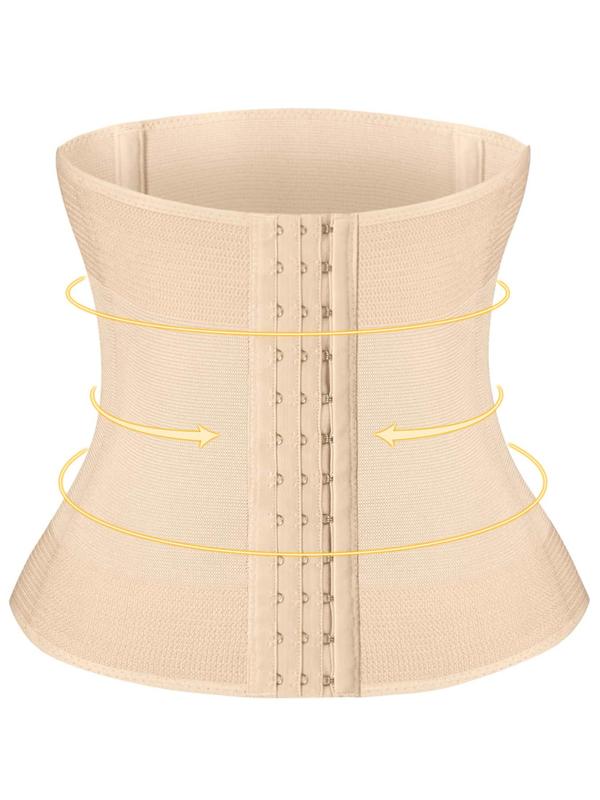 Womenswear Solid Tummy Control Waist Trainer, Hook and Eye Closure High Waist Body Shaper, Women's Shapewear Clothing for Postpartum Recovery, Fall Wear 2024, Waist Trainer Women, Fall Wear, Fallfreshness
