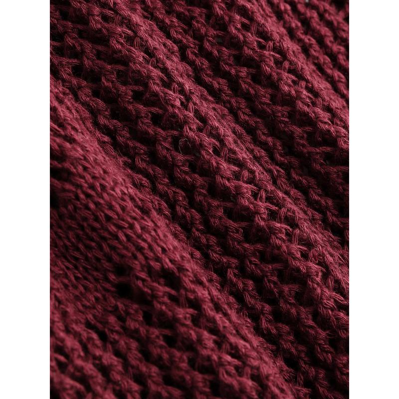Cider [6 colors, size 2-26] Solid Hollow Out Knit Knotted Cardigan