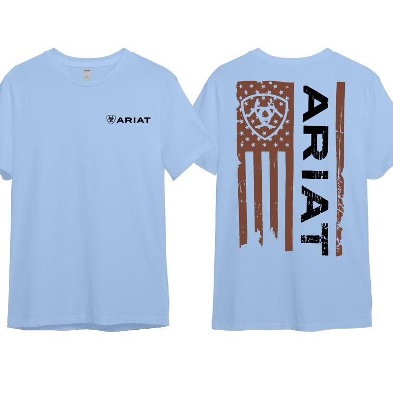 Western Ariat Merica Flag Shirt Mens Ariat Hoodie, Cotton Crewneck Unisex Pull Over Hoodie Sweatshirt T-Shirt for Men and Women