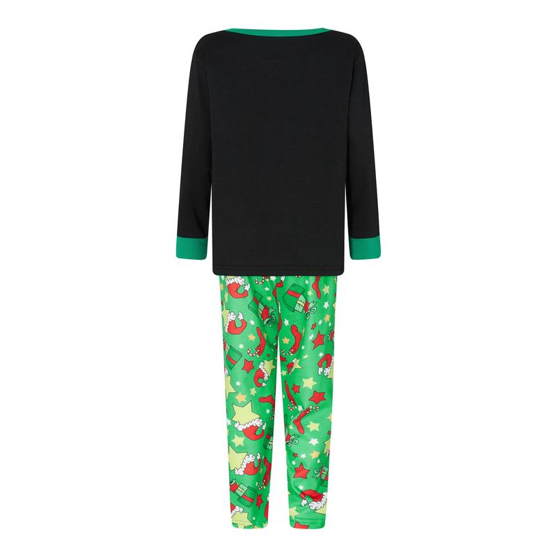 Christmas Pajamas for Family Long Sleeve Cartoon Print Tops + Trousers Set Winter Holiday Sleepwear