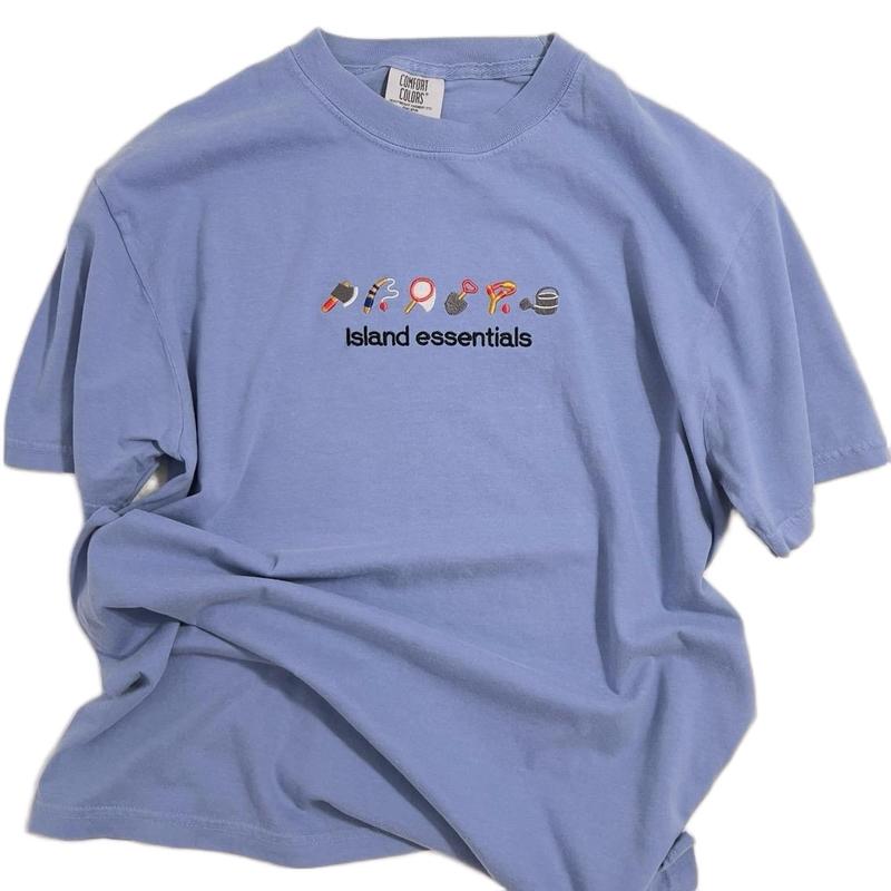Island essentials tshirt unisex comfort colors embroidered top