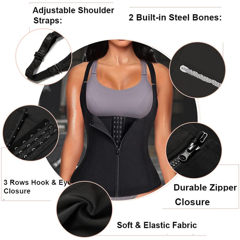 Waist Trainer Corset Vest for Women Tummy Control Girdle Shapewear Sport Workout Body Shaper Tank Top With Adjustable Strap, Fajas Para Mujer Womenswear Flat