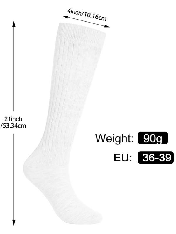 Women's Solid Athletic Slouch Socks, Fashion Scrunch Socks, 3 Pairs Sports Socks Pack,  Socks for Women, Gym Gear, Summer Baggy Socks