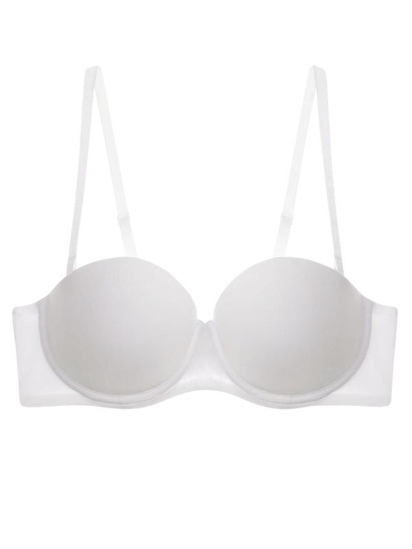 Women's Plain Adjustable Strap Push Up Bra, Solid Comfortable Breathable Underwire Bra, Lingerie for All Seasons