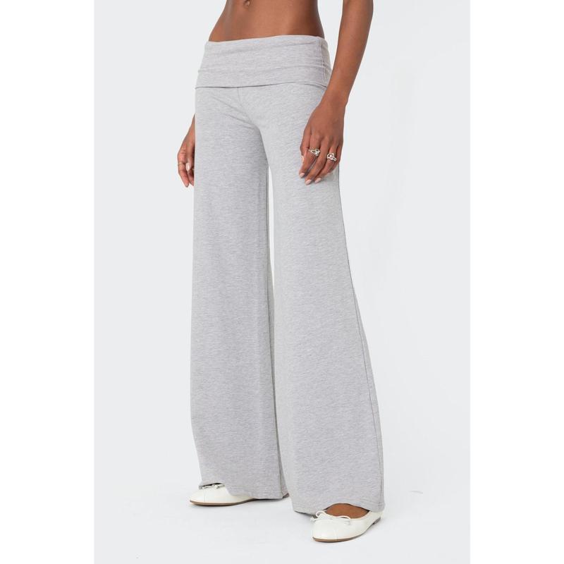 Wide Leg Fold Over Pants