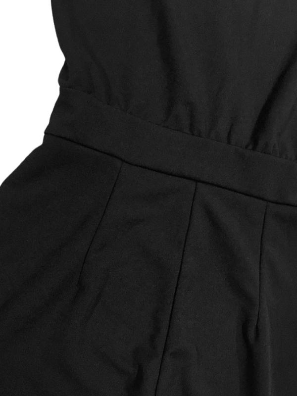 Women's Plain Cut Out Tie Front Batwing Sleeve Jumpsuit, Casual Simple Short Sleeve Straight Leg Romper for Summer, Back To School Fashion Women's Jumpsuit for Daily Wear