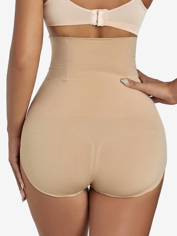 Women's Solid Color Waist Trainer Shapewear Knicker, Comfort Breathable Stretchy High Waist Tummy Control Hip Lifter Shaper, Women's Shapewear Bottoms for Daily Wear