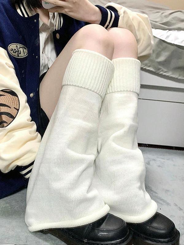 Women's Solid Leg Warmers, Fashion Cozy Socks for Daily Outdoor Wear, Women Socks for Fall Winter