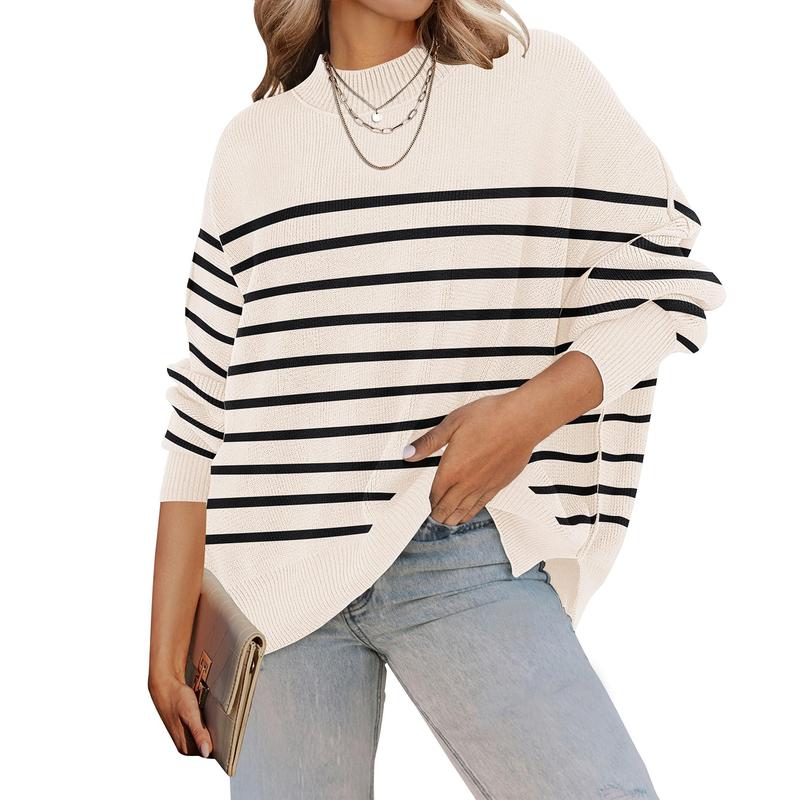 ZESICA Women's Fall Winter Oversized Sweaters Long Sleeve Mock Neck Ribbed Knit Side Slit Loose Pullover Tops Musthaves Trendtok Febrero Valentines2024 Tiktokshopvalentinesday Diadesanvalentin Blackhistorymonth Januarydump Pinkaesthetic Shoppingaddict