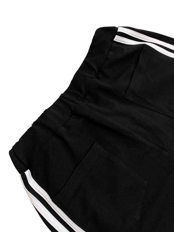 Women's Patchwork Side Stripe Pocket Pants, Casual Comfy Trousers for Fall & Winter, Women's Bottoms for Daily Wear