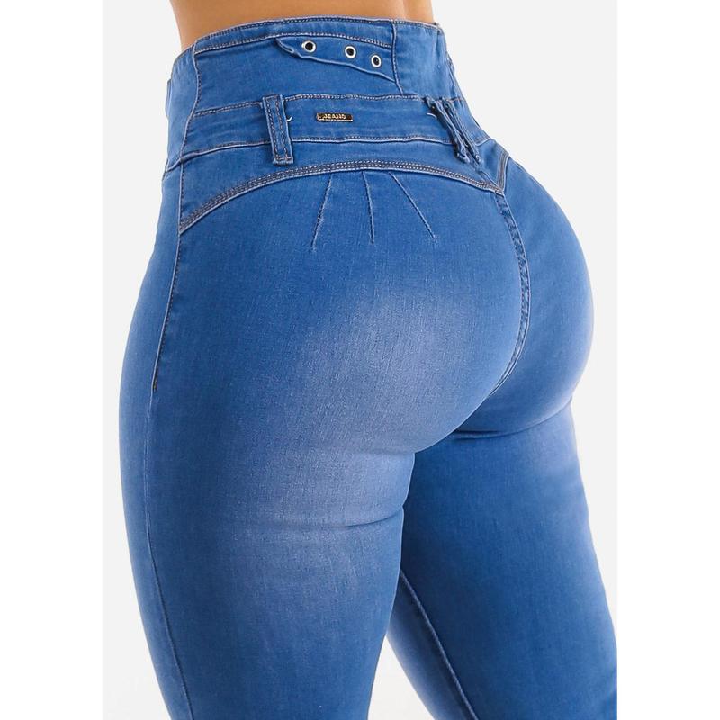 Levantacola High Waist Med Wash Skinny Jeans