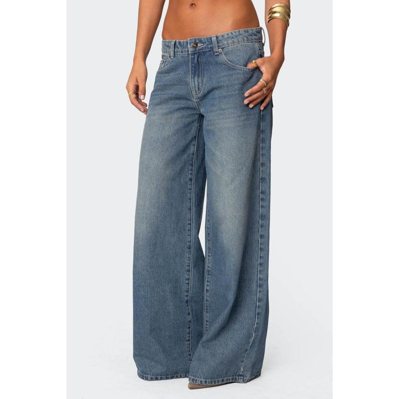 Vyxen Vintage Washed Low Rise Jeans
